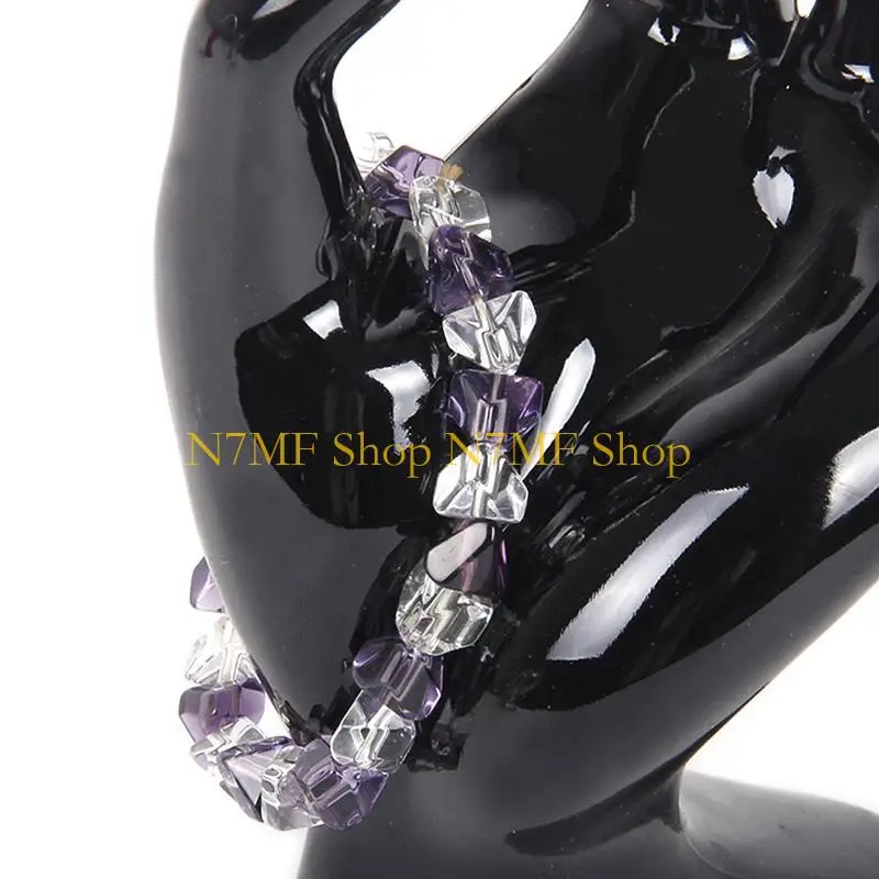 

N7MF многоцветный пластиковый манекен OK, перчатка на палец, кольцо, браслет, ожерелье, подставка для ювелирных изделий, коробка