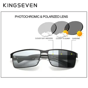 Kính râm nam Kingseven Kính râm nam Thiết kế nữ Camaleão Kính râm UV400 Kính chống phản xạ vuông 8 Kính bán hàng chính Kingseven Bản gốc - 2