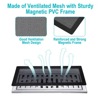 x 10 英吋磁性地板通風口蓋,強力磁性通風網,PVC 通風篩網,完美適用於天花板和通風口 8 最佳銷售 地板通風口蓋 - №3
