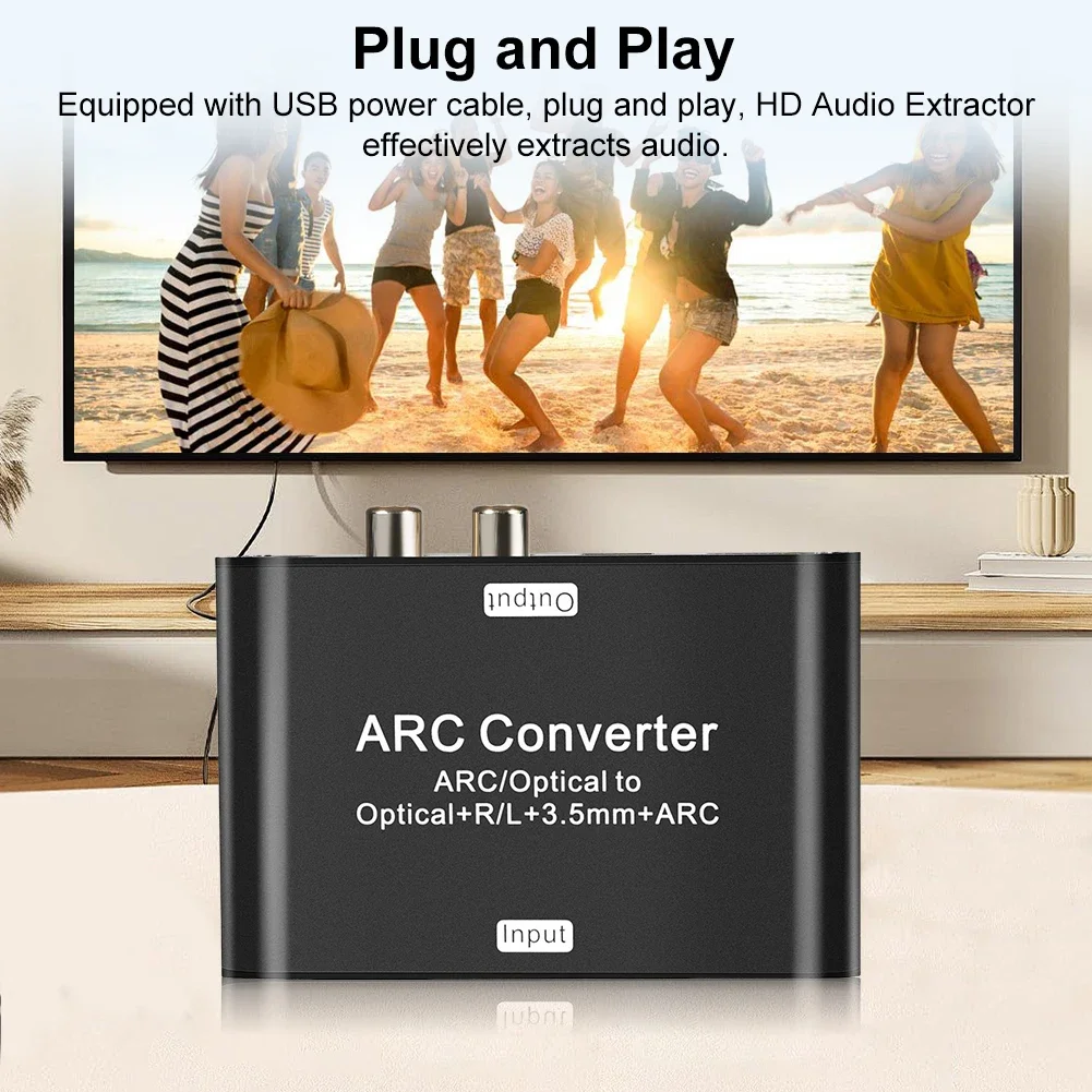 192 كيلو هرتز قوس مستخرج الصوت قوس SPDIF البصرية إلى البصرية 3.5 مللي متر L/R ستيريو HDMI متوافق قوس العودة النازع DAC محول