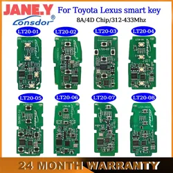Lonsdor-llave remota inteligente LT20 para Toyota, Lexus, Subaru 8A, Chip 4D, A433, F433, 5290, 5801, 0020, 0440K, 518, K518ISE y KH100 +