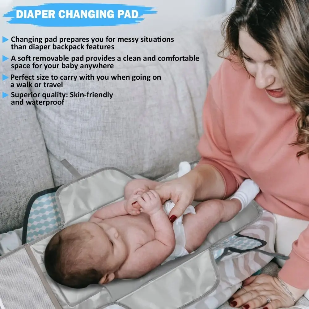 Changing Pad for Baby Diaper Bag and Travel Changing Station Foldable Baby Diaper Changing Pad Waterproof Newborn Diaper Pad