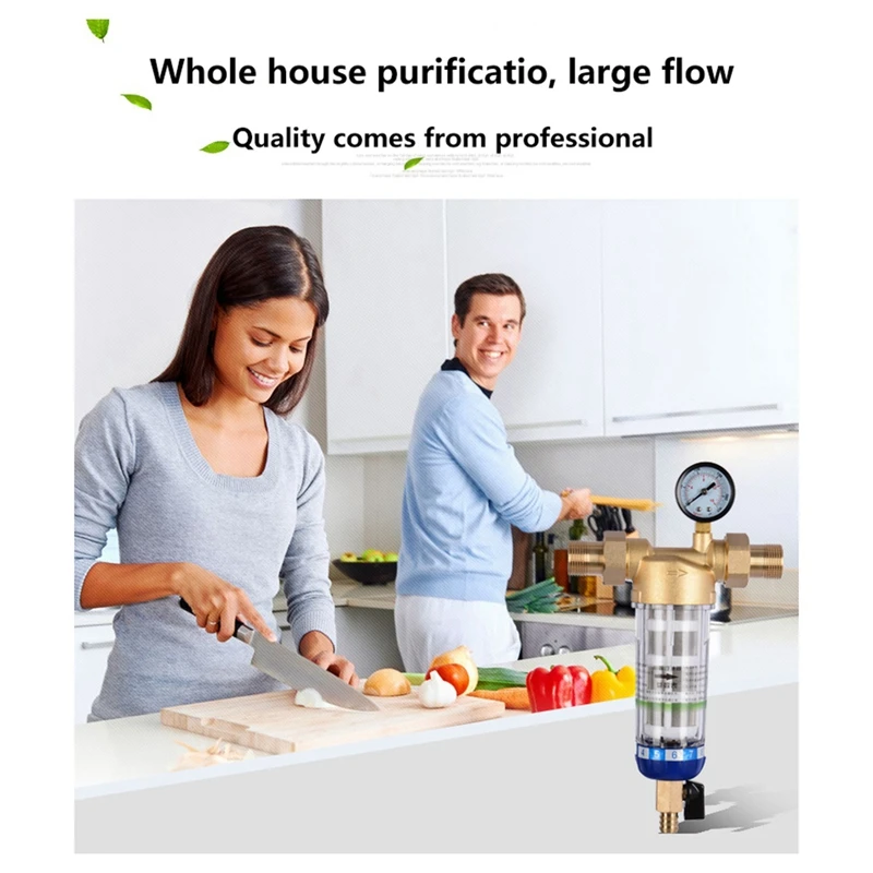 Pre Filter Purifier Whole House Spin Down Sediment Water Filter Central Prefilter System Backwash Stainless Steel Mesh