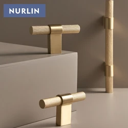 Nurlin Solid Brass Knurling Patterned Cabinet T-bar Extended Length 40 Inches Kitchen Appliances Dishwashers Refrigerators Pull
