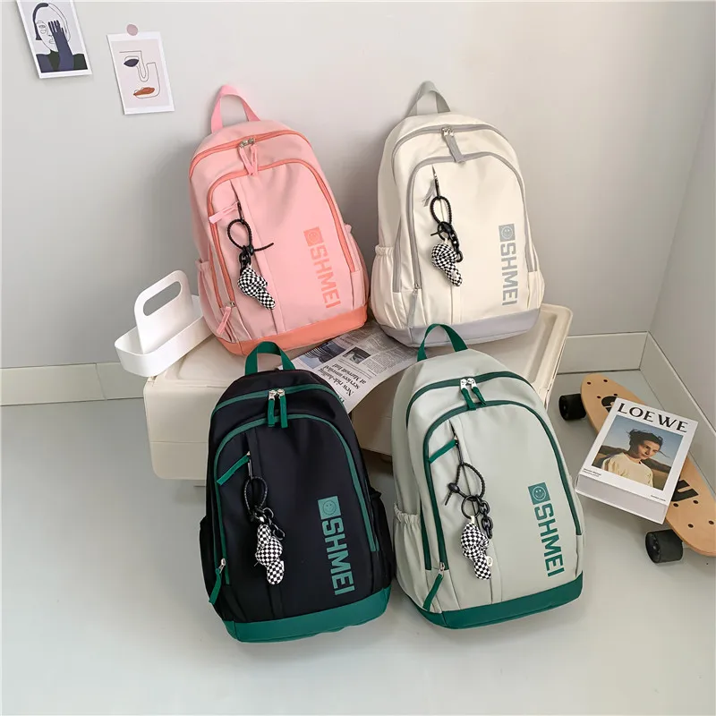 New Fashion Travel Large Capacity Nylon Backpack Girl Korean Version Packsack Teenagers Leisure School Bag Notebook Knapsack