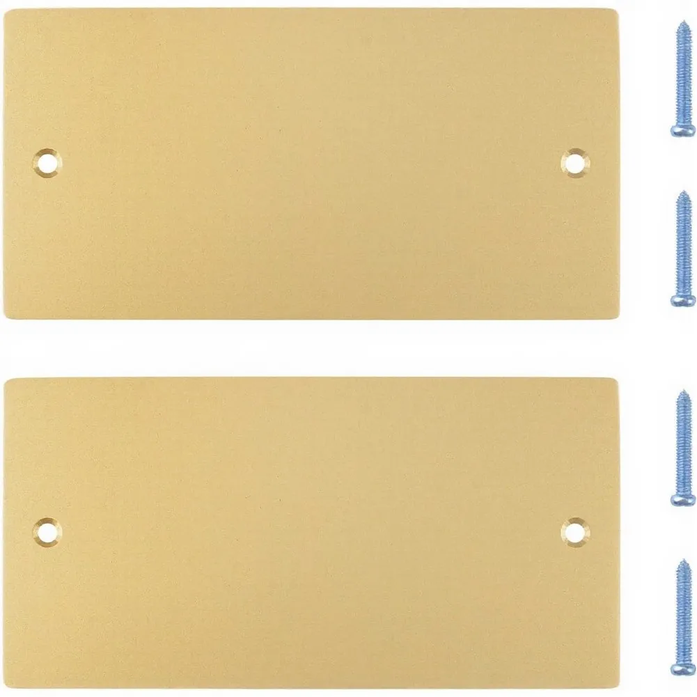 Blank Gold Stainless Steel For Socket Cover Plate Set 2pcs Fits Standard and Non Standard Wall Outlets 172x86mm