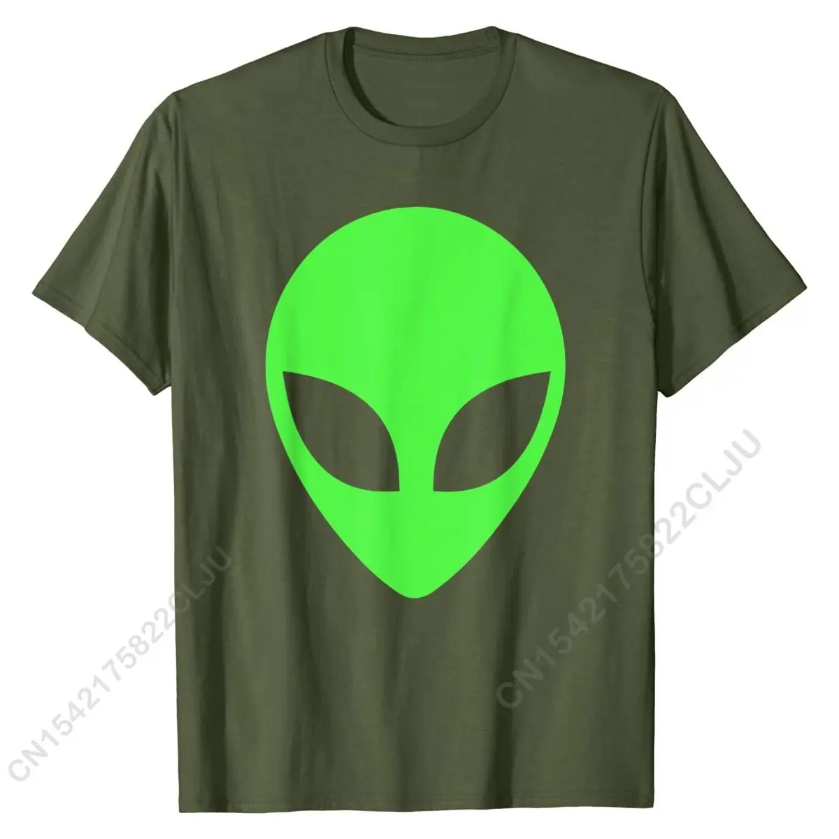 Green Alien Head 90\'s Style Funny Alien T-Shirt 3D Printed Tshirts For Men Cotton T Shirt Cool Faddish