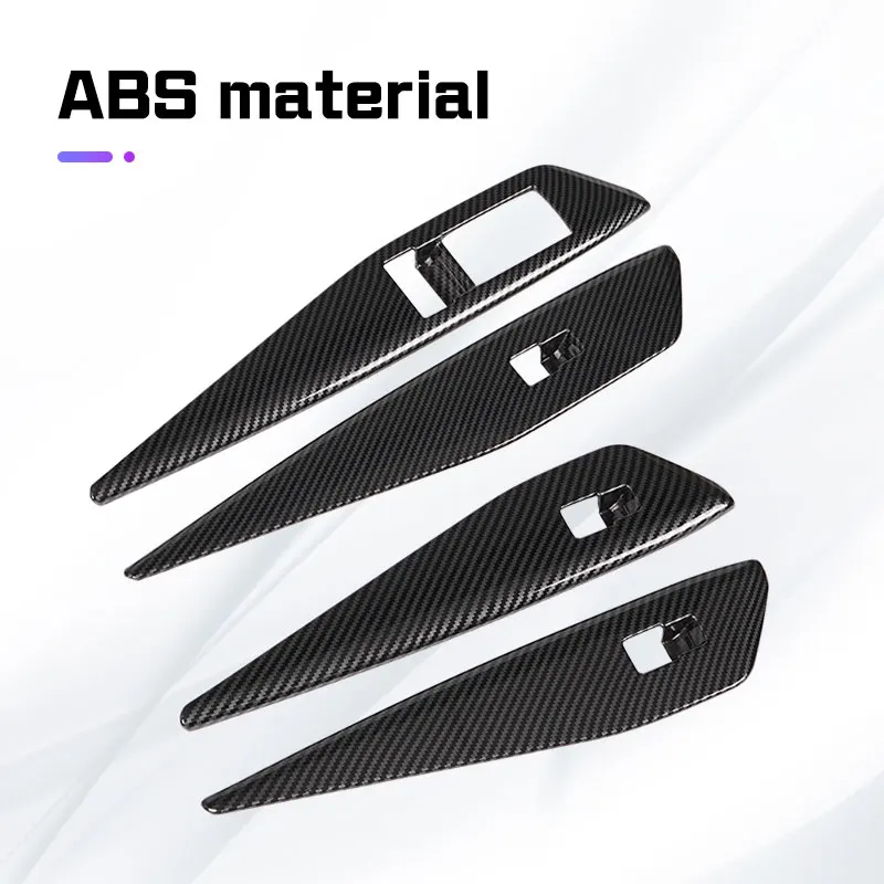 ألياف الكربون نافذة باب السيارة التبديل لوحة الكسوة ل Volkswagen VW ID.3 ID.4 id4X CROZZ 2021-2025 غطاء لوحة باب السيارة الملحقات #5