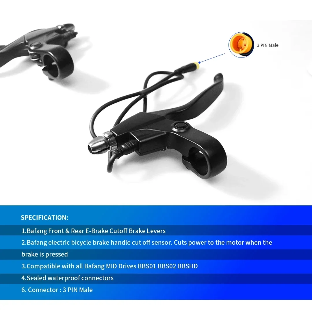 Waterproof Brake Lever for Bafang BBS01B BBS02B BBSHD Mid Drive Motor Replacement Ebike Cut Off Power Brake Levers Protect Motor