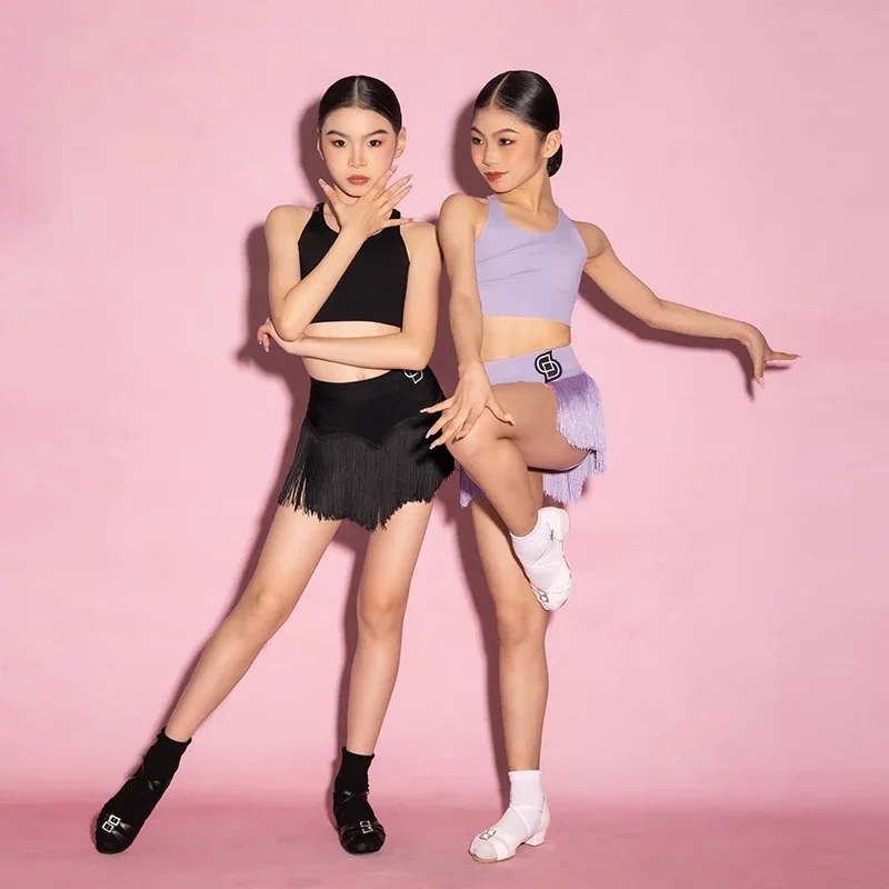 

High-quality girlLatin Dance Training Costume Girl New Children's Performance Costume Competition Regulations Latin dance dress