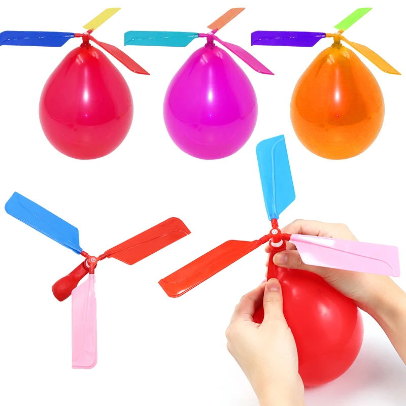 5-10PCS/Set Propeller Balloon Aircraft Creative Colorful Flying Balloon Hands-on Ability Exercise Game Gift for School Class ZYF