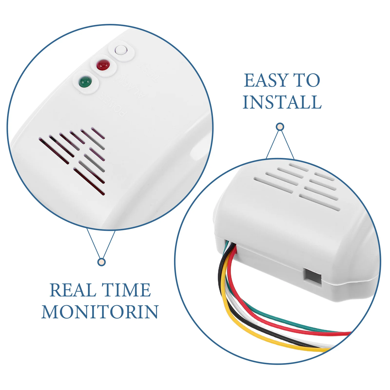 Natural Gas Lpg Leak Alarm for Cars Rvs Propane Methane Sensor Portable Dual Sound Safety Monitoring