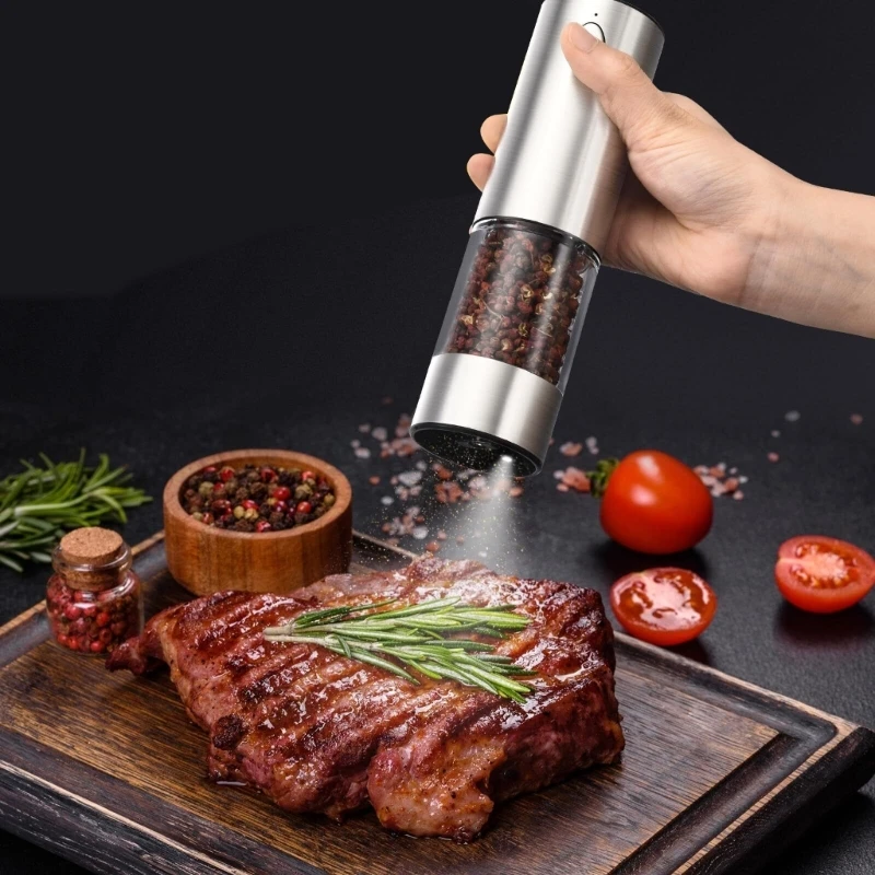 Electric Salt and Peppers Grinder Automatic Salt Peppers Mills Adjustable Coarseness Spices Grinder Easily to Clean