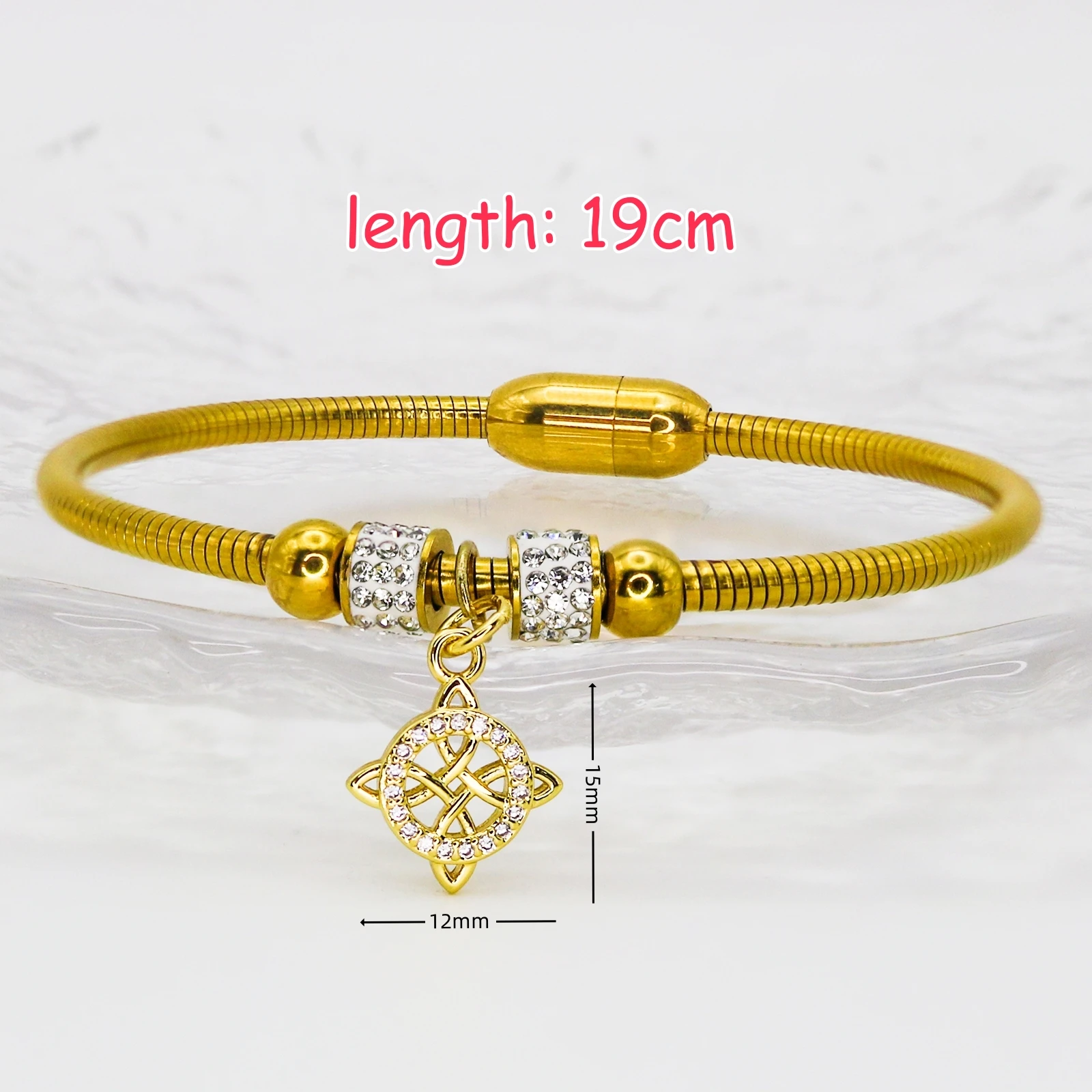 Gold Plated Witch\'s Knot Charms for Necklace Celtic Knot Pendant with Triquetra Knot Wiccan Talisman Jewelry Irish Amulet Gift