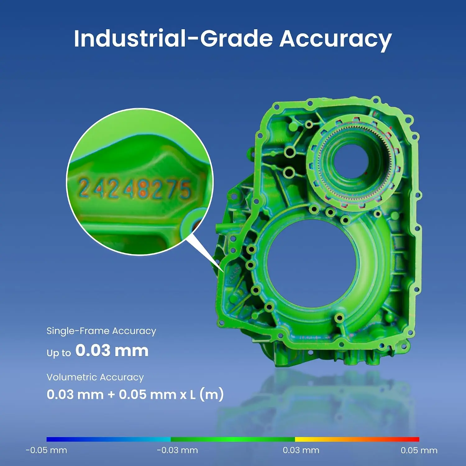 Revopoint POP 4 3D Scanner, 0.03mm Accuracy Blue Laser, Up to 105 fps, AI Segmentation & 3DGS Modeling, 5 Scanning Modes