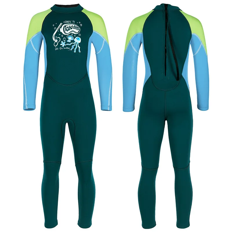 Children's Swimsuit Boys 2.5MM One-piece Long-sleeved Summer Swimming Warm and Cold Diving Swimsuit Set Swimming Lesson