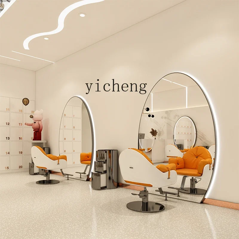 PP  Internet celebrity single-sided wall-mounted lighting floor-to-ceiling mirror light luxury perm and dye hair cut mirror