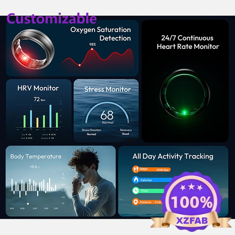Factory Direct 2026 Programming Board Smart Ring Magnetic Connector Call Smart Ring Fitness Tracking