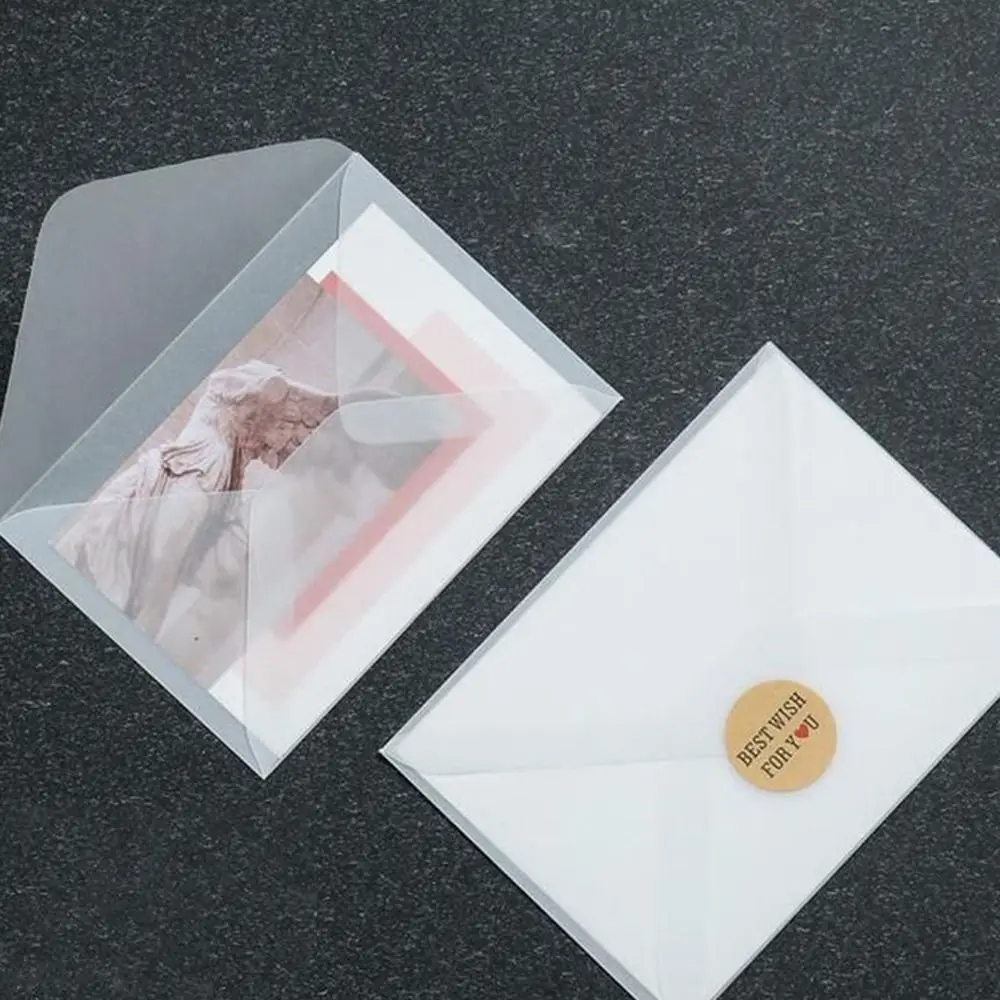 10Pcs Greeting Card Semi-transparent Envelopes Wedding&Business Pearl Paper DIY Wedding Invitation Envelope