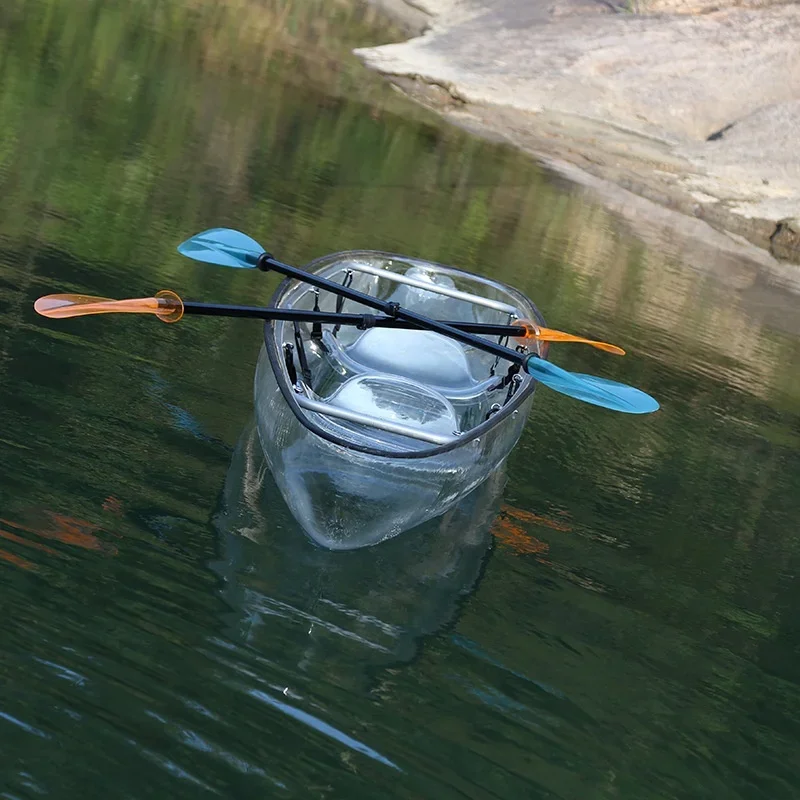 Desain baru kualitas tinggi kayak bening transparan ganda mendayung perahu kristal clear-kayak kano/kayak jelas bawah