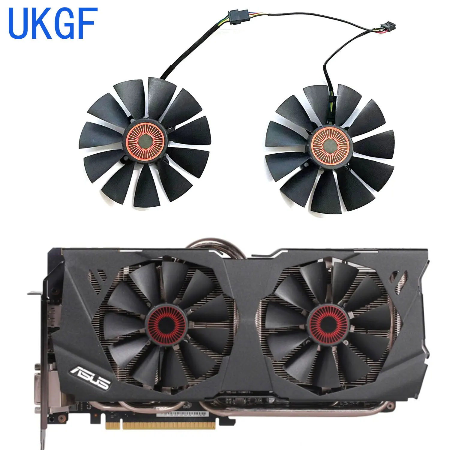 

95MM FD10015H12S 0.55A 5Pin GTX980 980Ti Cooler Fan For ASUS STRIX GTX 970 980 780 TI R9 380 Graphics Video Card Cooling Fan