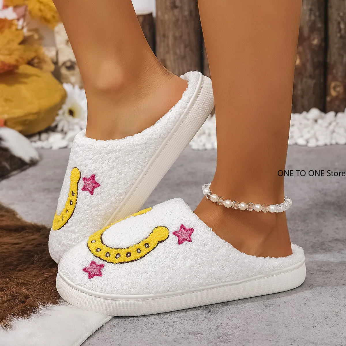 

Wholesale Winter Family Fashion Slippers Women Home Warm Cartoon Flat Sandals Men Cute Non-slip Slides Couples Christmas Shoes