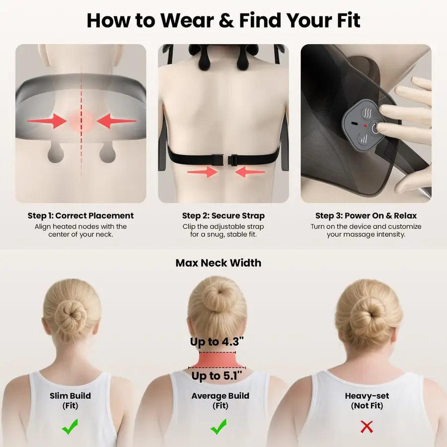 و براد T2 مسدس تدليك شياتسو مدلك الرقبة