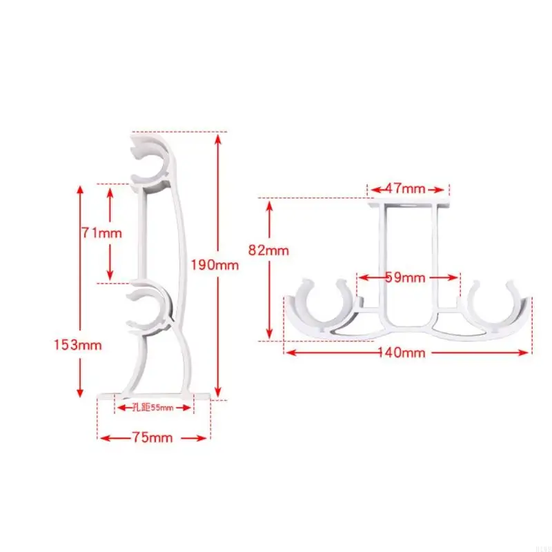 R1WB 1PC Double Curtain Rod Brackets Window Hardware Hardware Decor Home Decor