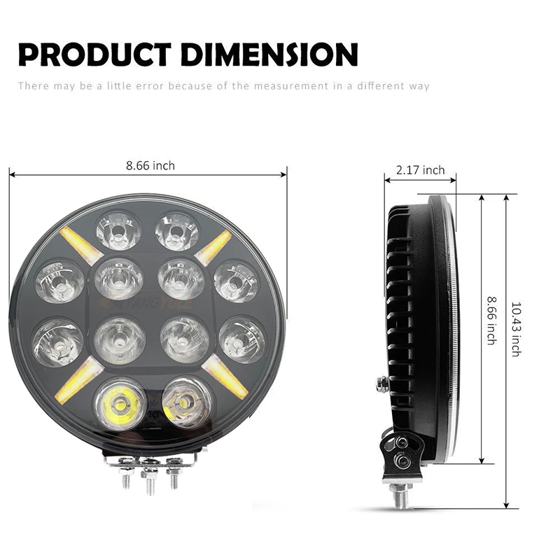 Barre lumineuse LED tout-terrain pour camion, budgétaire de travail, budgétaire de chlore, camion versi4 x 4, remorque SUV RL, bateau, 12V, 24V, 9 