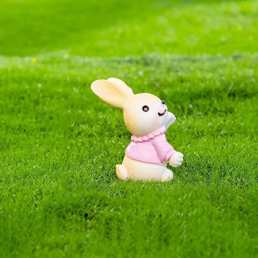 Gift Resin Mini Easter Rabbit Figurine Multicolor Accessories Miniature Knickknacks Easter Egg Fairy Garden Cartoon Buuny Statue