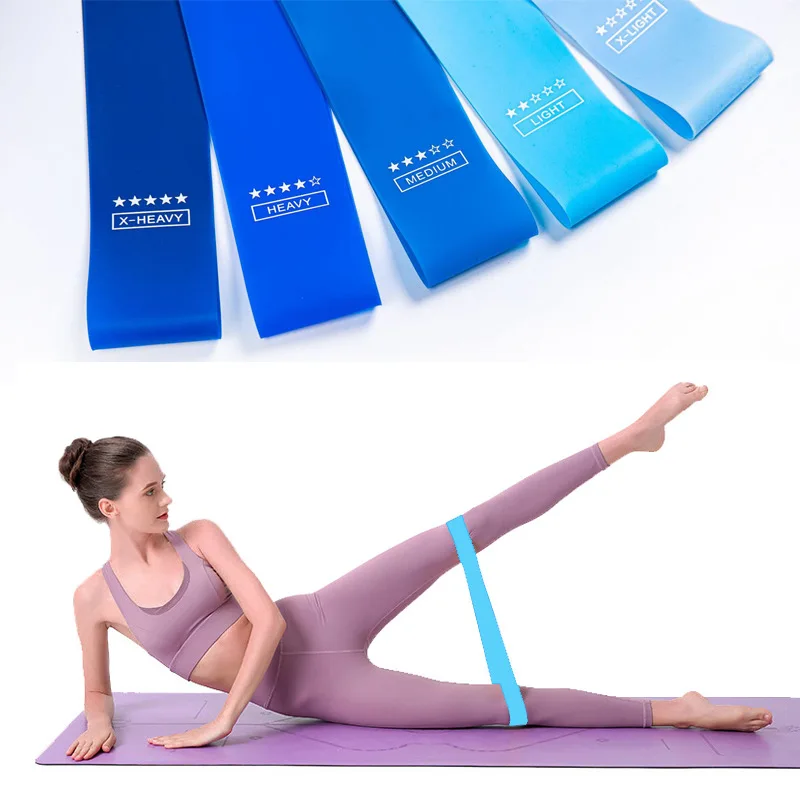 

1/5Pcs TPE Elastic Resistance Bands Blue Yoga Squat Skinny Leg Arm Tension Band Strength Rehabilitation Training Hip Ring Rope