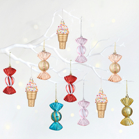 3Pcs/Set Ice Cream Candy Christmas Ornaments Xmas Tree Hanging Pendants Color Foam Ball New Year Gift Christmas Decor Navidad