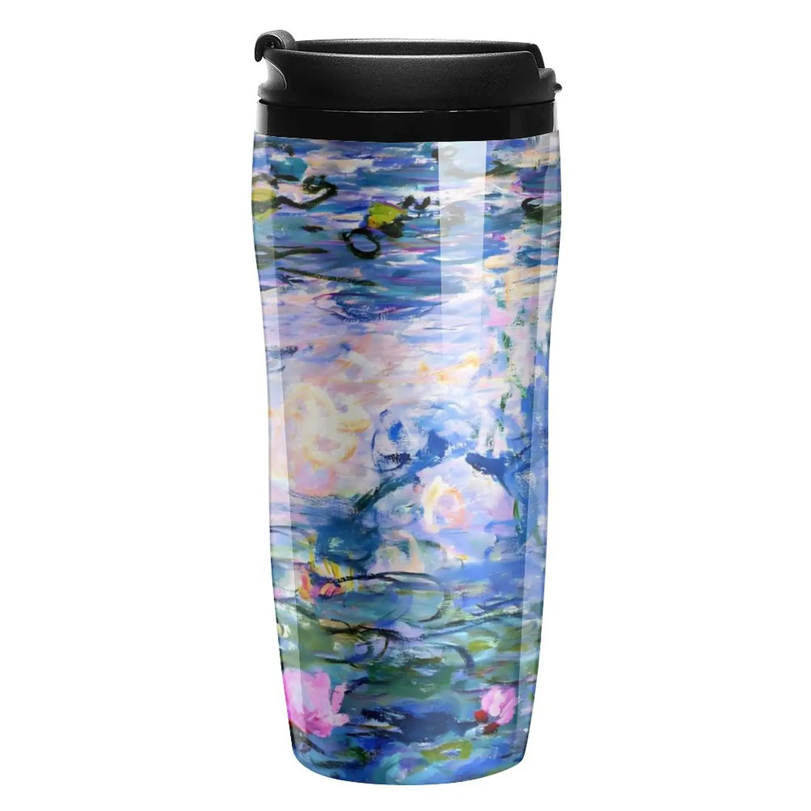 Van Gogh Coffee Mug to Go Water Lilies Print Heat Preservation Plastic Water Bottle Beach Personalized 350ml Plastic Cup