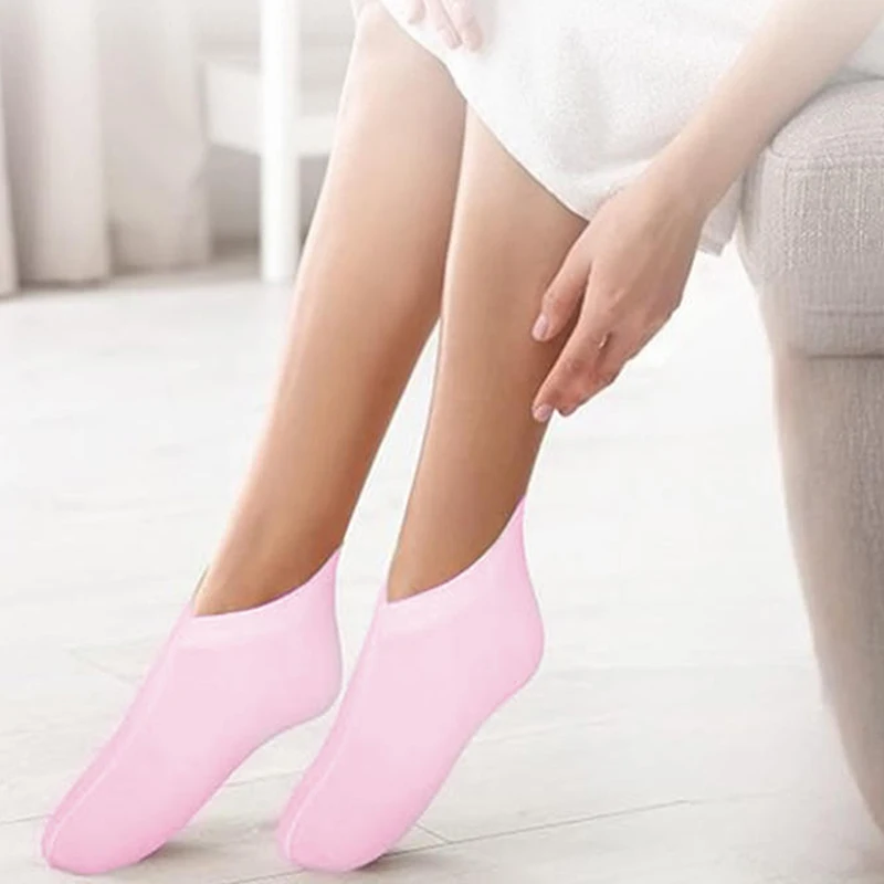1Pair Cotton Elastic Moisturizing Socks 21cm Overnight Foot Cream Lock Soft Breathable For Dry Feet Spa Treatment Accessories