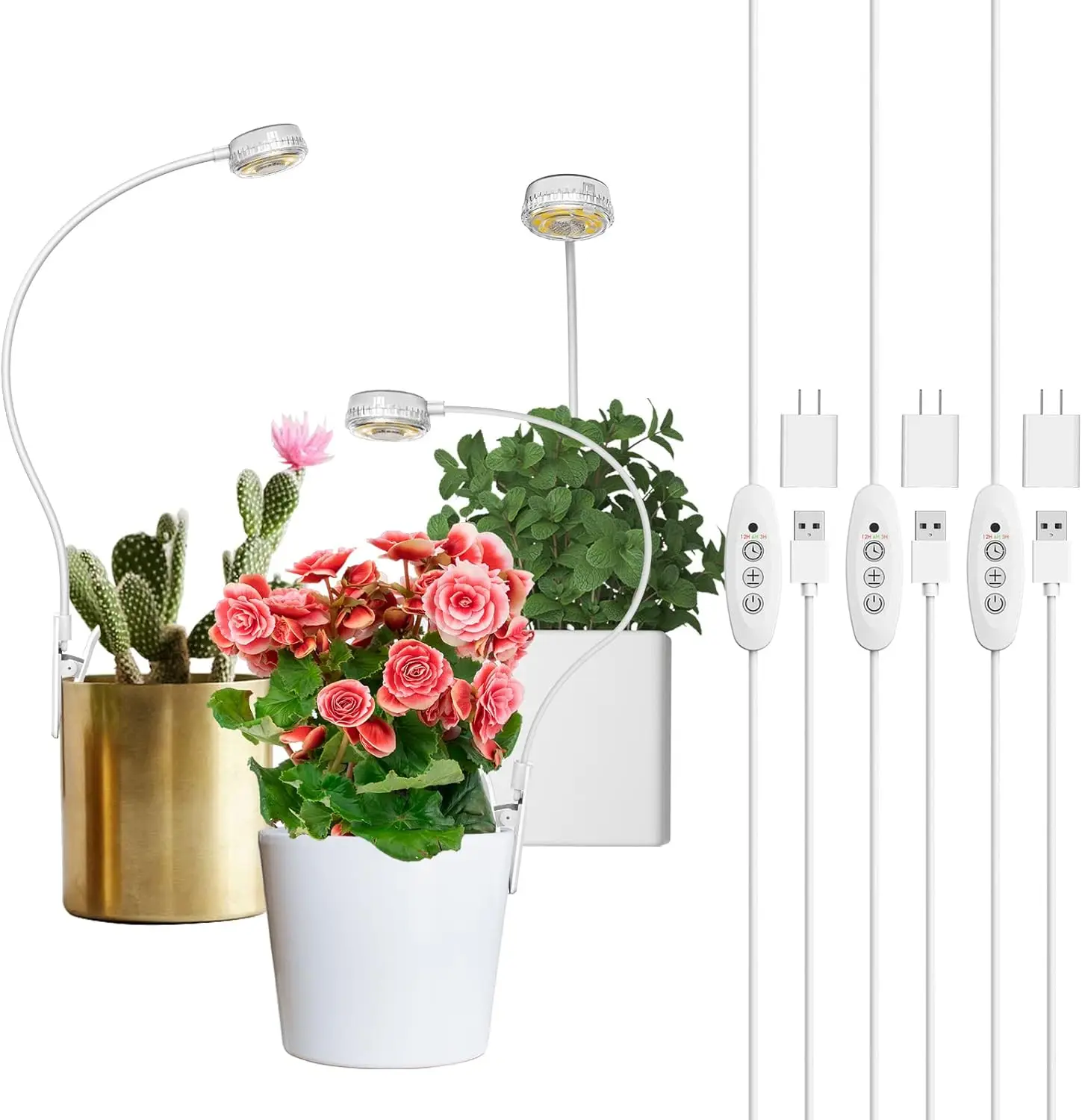 

Grow Lights for Indoor Plants, Pot Clip LED Plant Light for Growing Full Spectrum, Plant Growing Lamp 4-Level Dimmable Aut