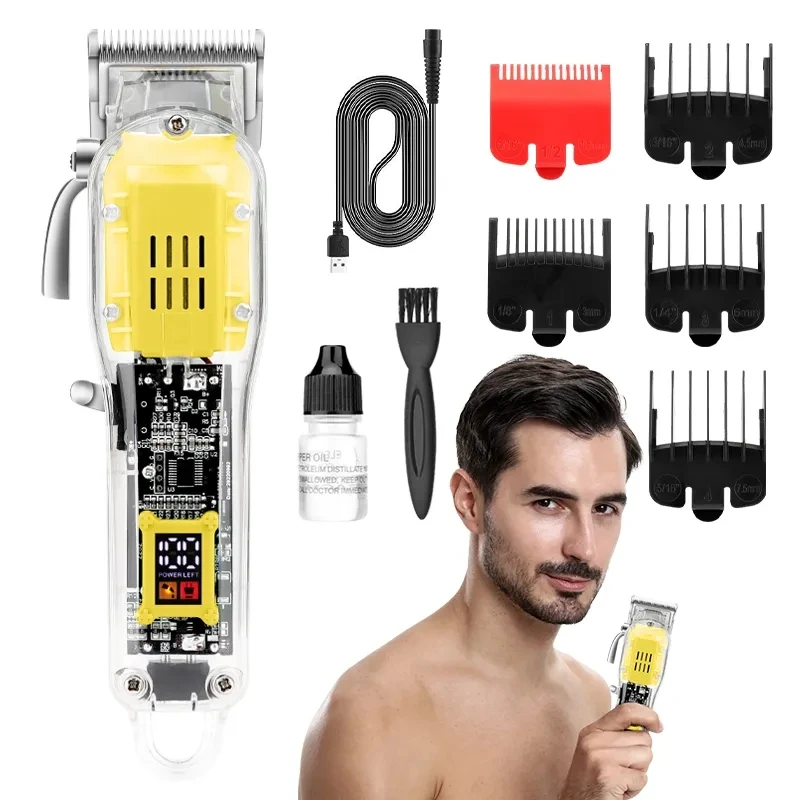 نموذج جديد قابل لإعادة الشحن آلة تشذيب الشعر غطاء شفاف قادين الشعر المهنية الشعر المتقلب