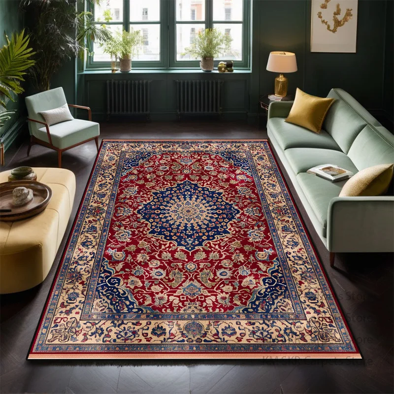Classical Persian Carpet in The Living Room Decoration Bedroom Soft Mat Bedside Non-slip Easy Clean Lounge Rug Entrance Door Mat