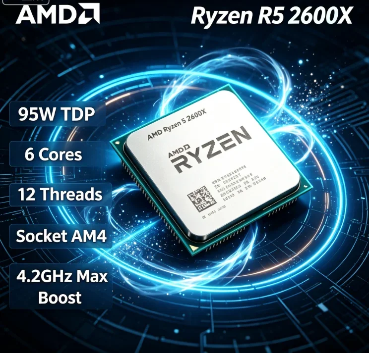 AMD R5 2600X 36 GHz 6 cœurs 12 threads Ryzen 5 2600X overclockable AM4 répond aux besoins de jeu et de bureau