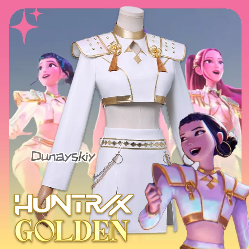 

Kpop Demon Hunter Cosplay Costume Huntrix Zoey White Suit Korean Wave Superstar Idol Performance Sets Halloween Golden