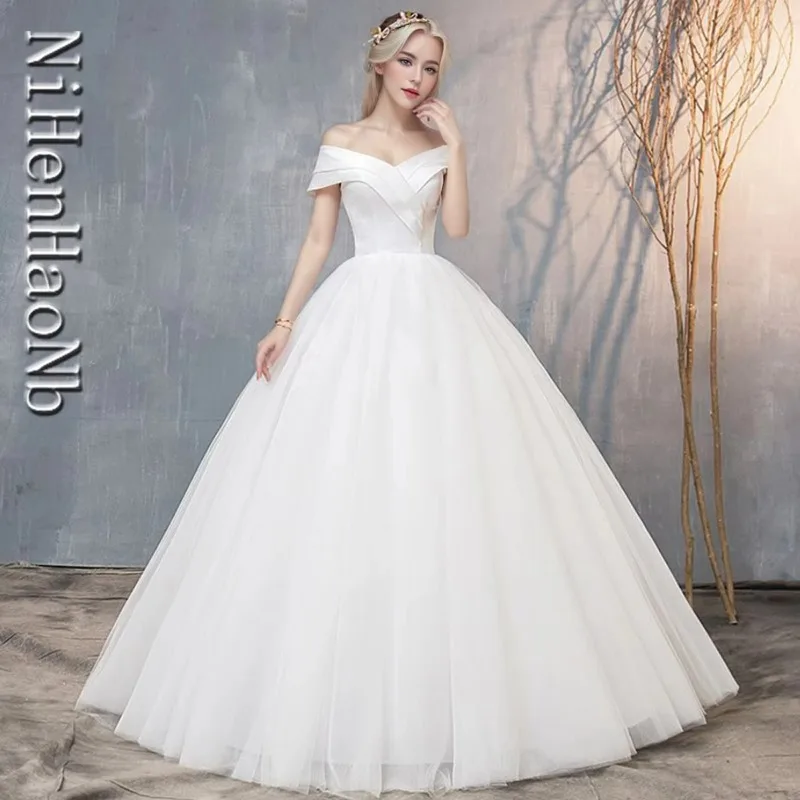 Wedding Dress 2024 New Sexy V-neck Lace Up Ball Gown Off The Shoulder Wedding Dresses Vestido De Noiva Customized