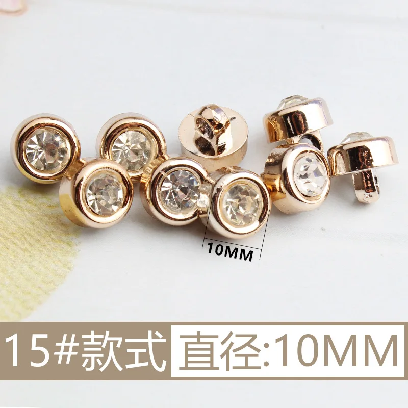Neu eingetroffene Strass-Perlen-Kunststoffknöpfe für Hemden, Kleidung, Mäntel, Strickjacken, Pullover, 10 Stück/Lot, 10 mm/11 mm, KD912 – Detail 14