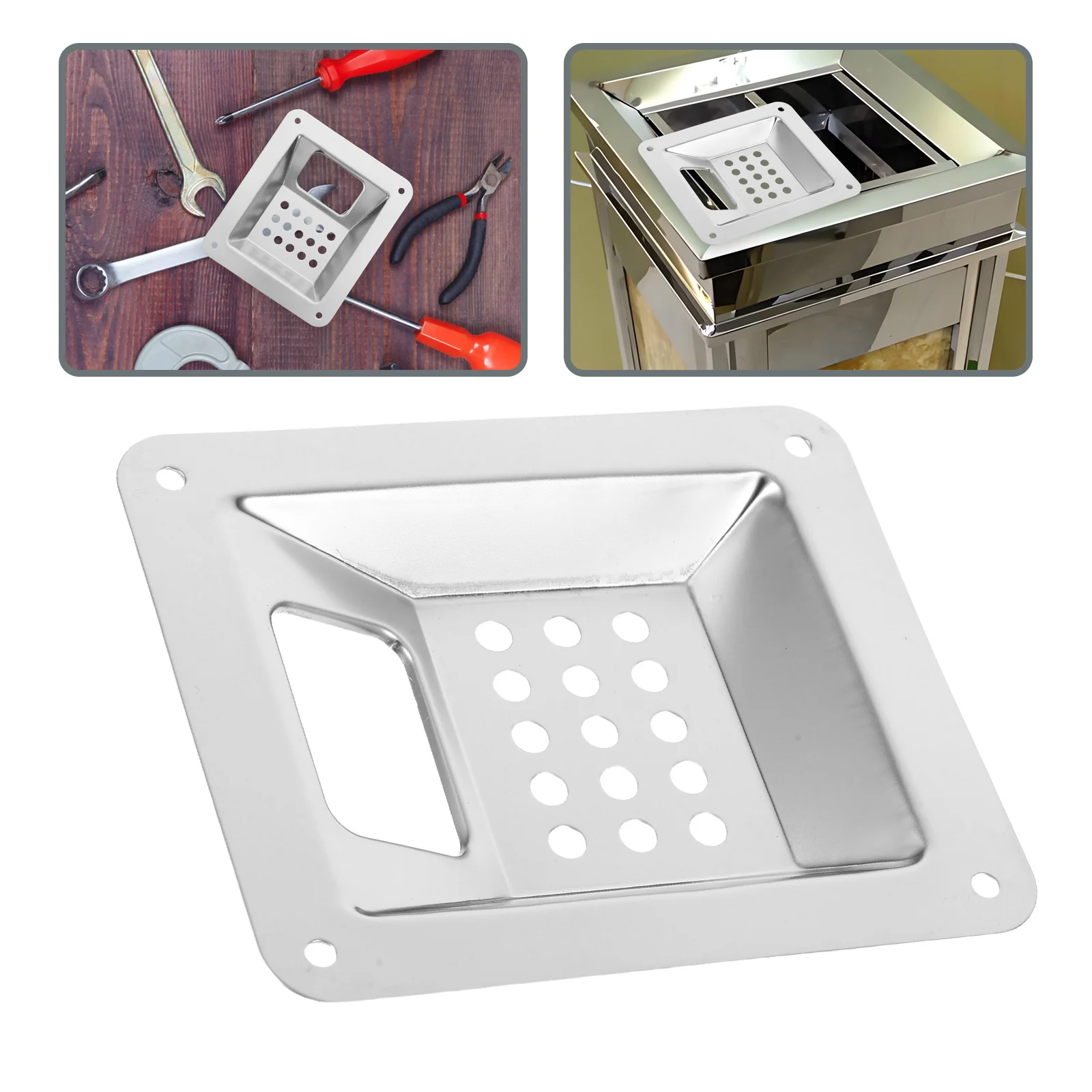 

Commercial Grade Stainless Steel Outdoor Ashtray for Trash Can Mess Free Snuffing Plate Easy Installation Outdoor Ashtray