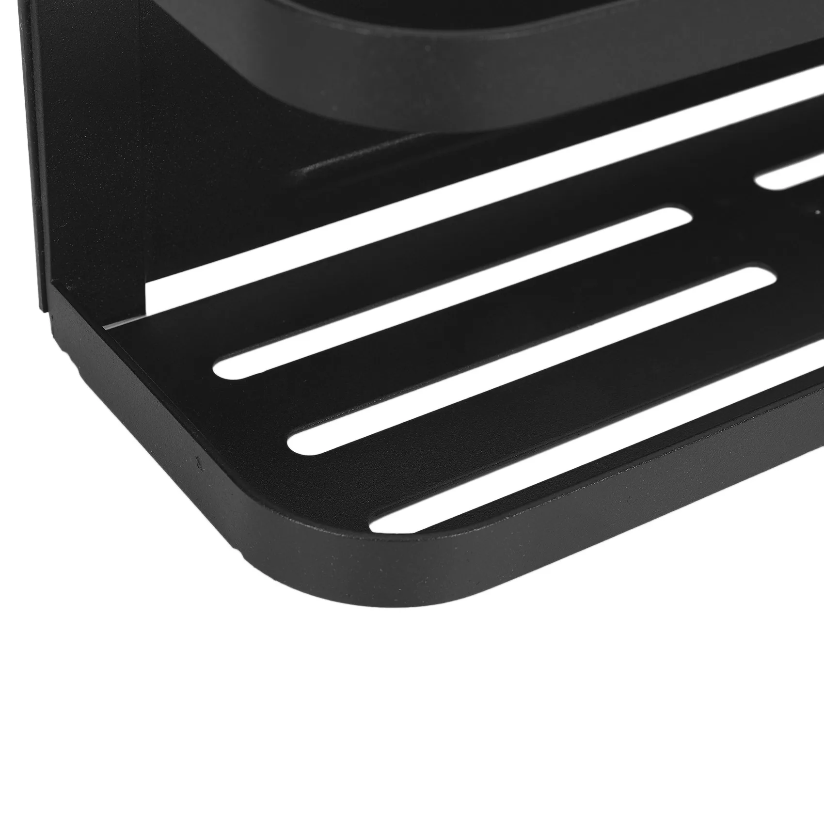 ABFS Magnetic Spice Rack For Refrigerator, Single Tier Magnetic Shelf With 2 Removable Hooks, Black