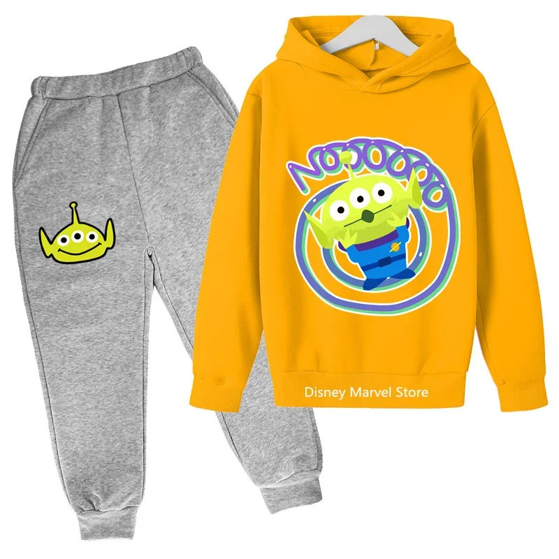 2024 New Disney Cartoon Aliens For Kids Boys Girls Hooded Hoodies For Kids Outdoor Sweatshirts Spring And Fall Clothing Sets