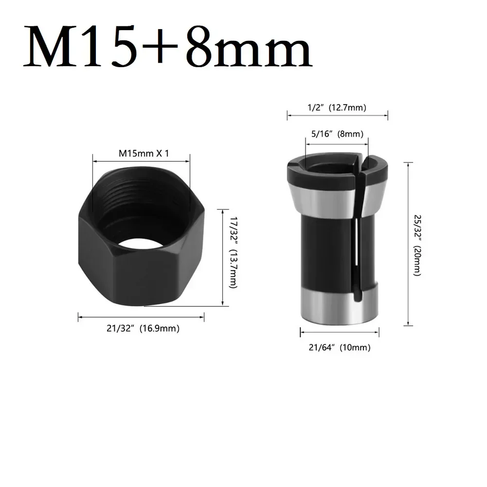 M15 Schraube Mutter Elektrische Router Fräser Spannzange Adapter 6mm 8mm Trimmen Maschine Elektrische Router Bit Spannzangen