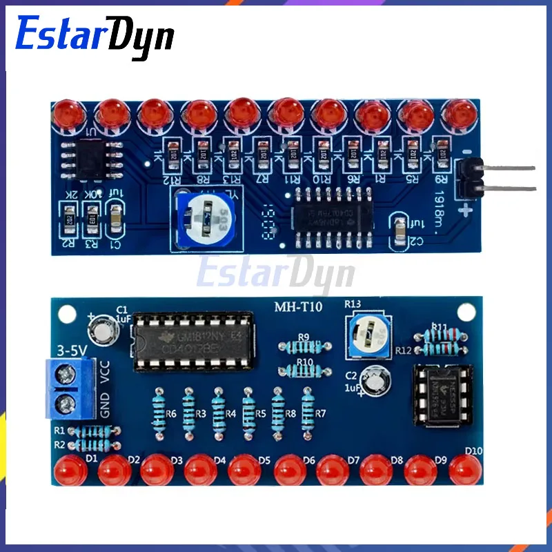 Estardyn Smart Electronics Kits Ne555+CD4017 Light Water Flowing Light LED DIY Kit Learn Electronic Principles Children's Lab