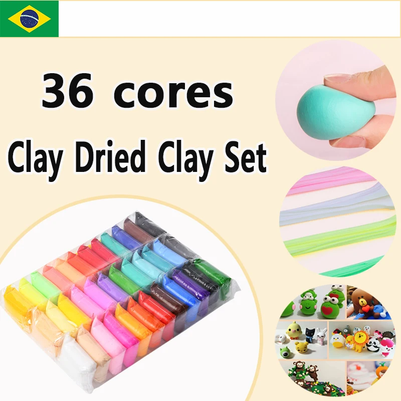 36 Cor Argila Air-dried Clay Set Ultra Light Plastic Clay com ferramentas de escultura DIY Artesanato Presentes Crianças Não-Tóxico Modelagem Fun decoração para casa infantil criativa brinquedos
