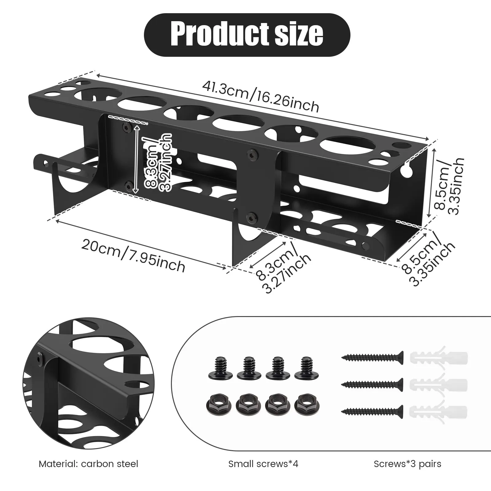 Caulk Tube Holder Wall Mounted Hand Caulking Tool Organizer Rack  Metal Grease Tube Rack With 6 slots  Sealant Organizer
