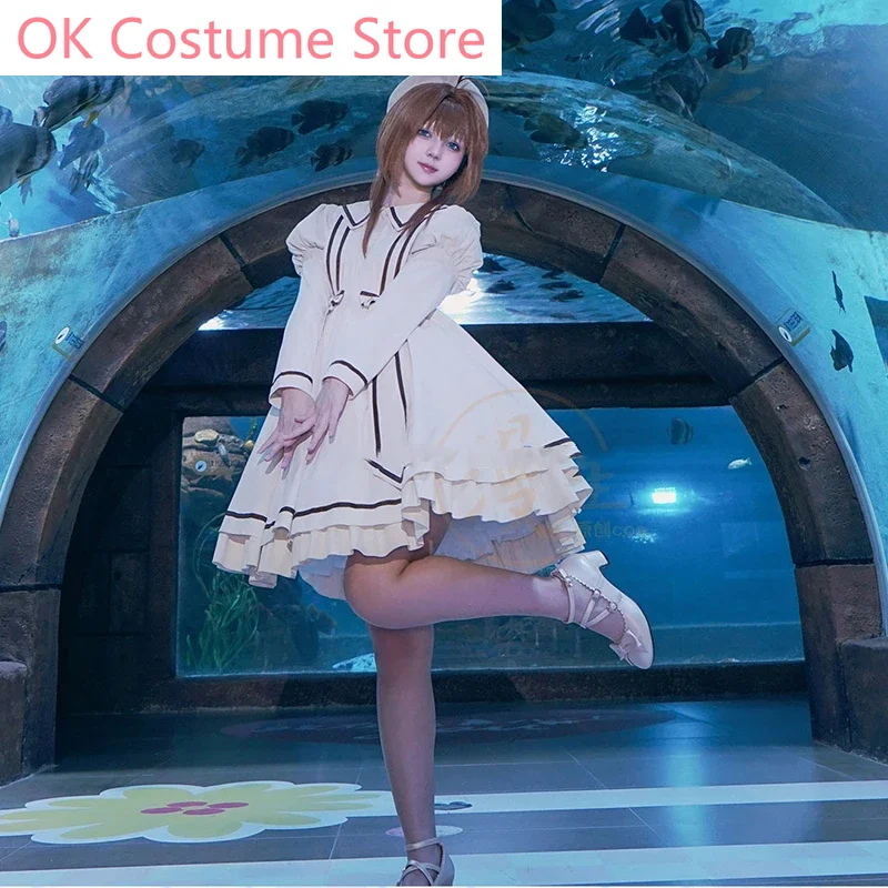 

Sakura Cosplay Costume Women Cute Casual Dress Halloween Outfits Anime Card Captor Sakura Clothing Custom Made