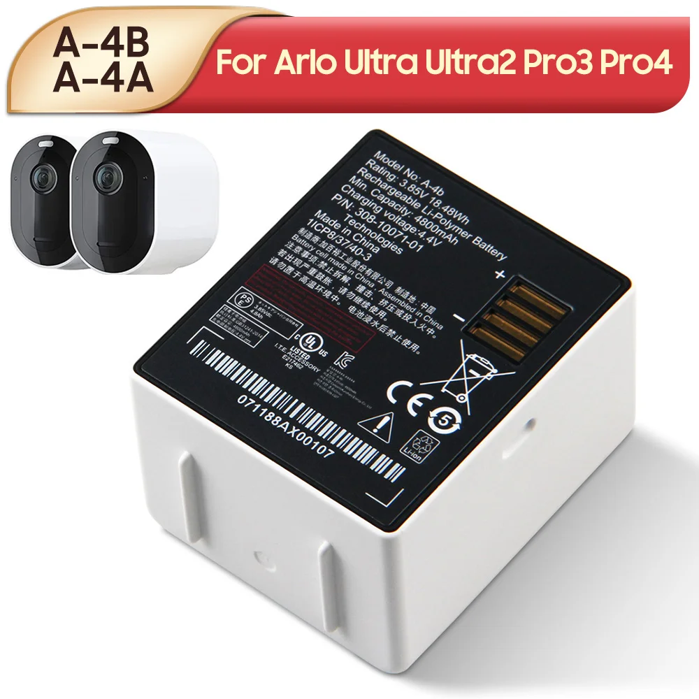 

Original Replacement Battery A-4B A-4A For Arlo Ultra 2 Pro 3 Pro 4 Security Camera Batteries 4800mAh